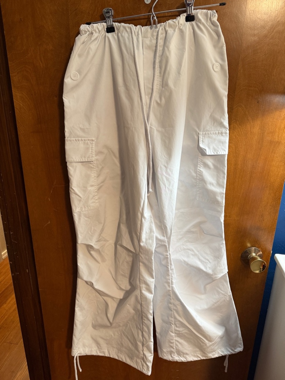 SHEIN White Cargo Drawstring Pants